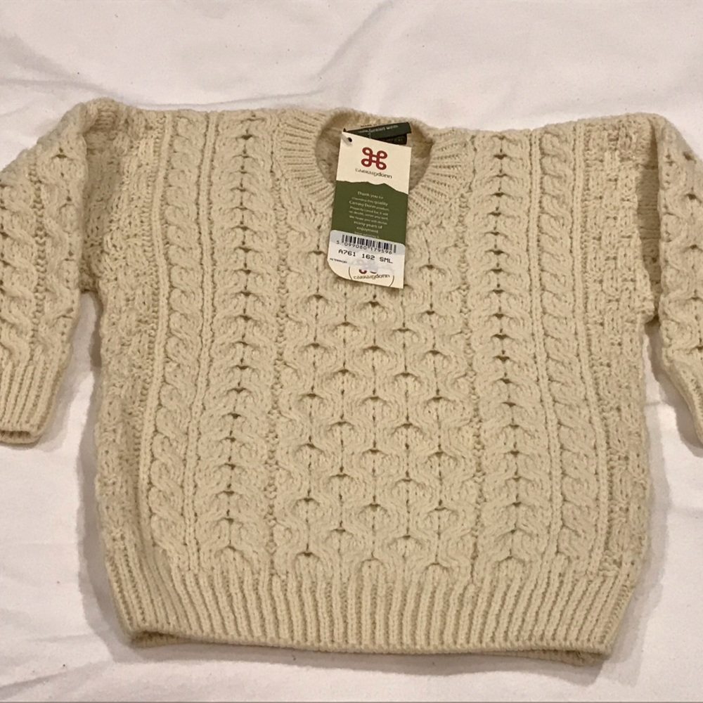 Carraigdonn NWT kids size S Cream Merino Sweater